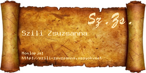 Szili Zsuzsanna névjegykártya